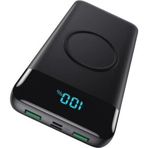 Wireless Portable Charger 30800mAh Fast Charging Power Bank USB C LCD